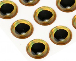 3D Epoxy Fish Eyes, Rainbow Gold, 7 mm